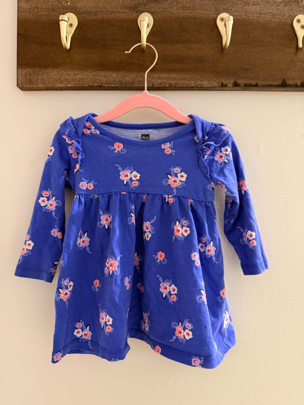 Tea Collection Blue Floral Long-Sleeve Dress Top
